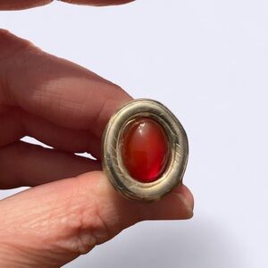 Vintage Sterling Silver Adjustable Carnelian Ring